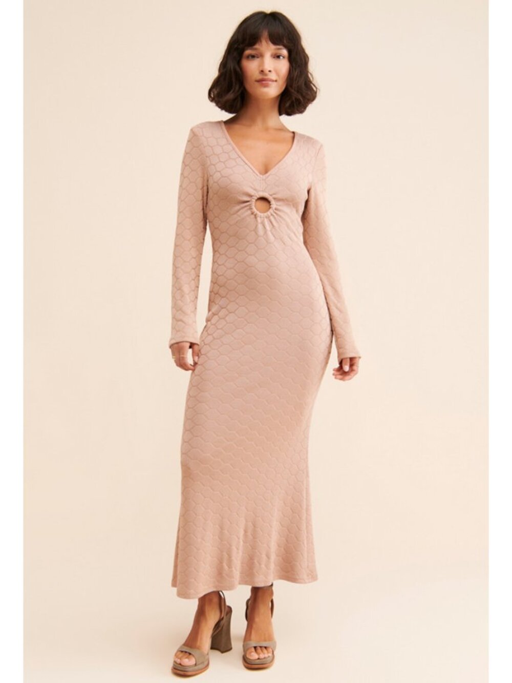 ELLIATT Bajan Maxi Dress in Taupe Size Large